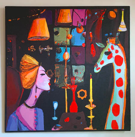 NAINEN JA KIRAHVI Wallpiece Print